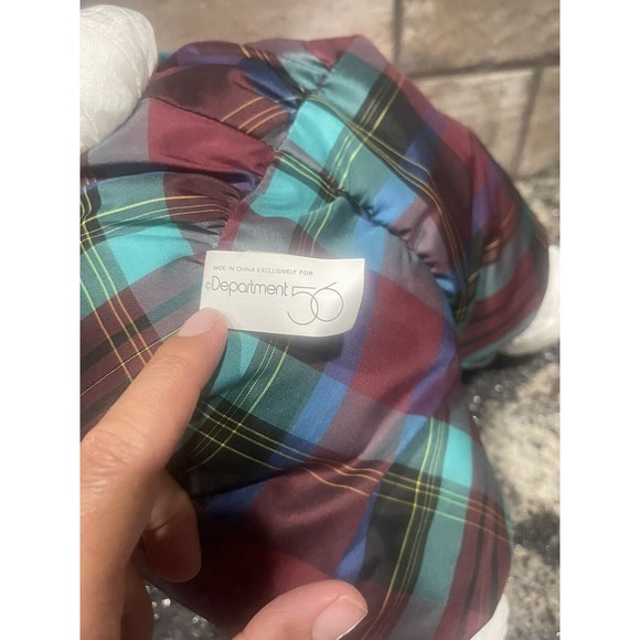 Department 56 Nylon Easter Bunny Rabbit W Tie Plush Stuffed Animal Puffalump 10” - Picture 9 of 11